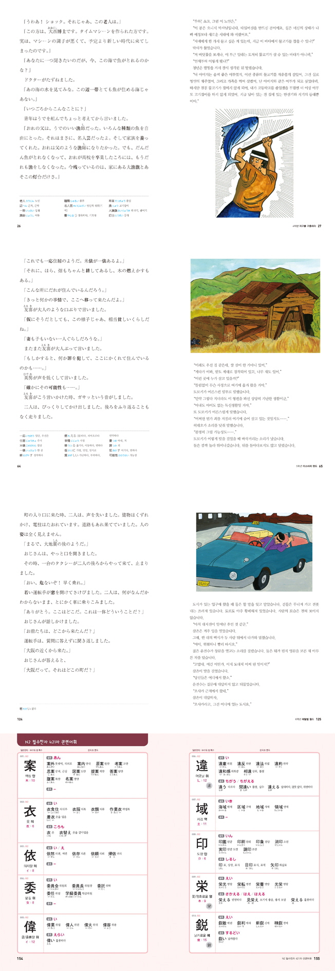 일본어 필수한자 N2 421자(창작동화로 배우는)(신 일본어능력시험 한자 독해 시리즈 2) 도서 상세이미지