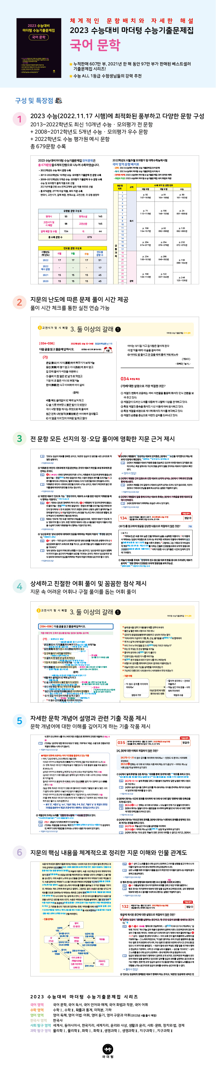 마더텅 수능기출문제집 국어 문학(2022)(2023 수능대비) 도서 상세이미지