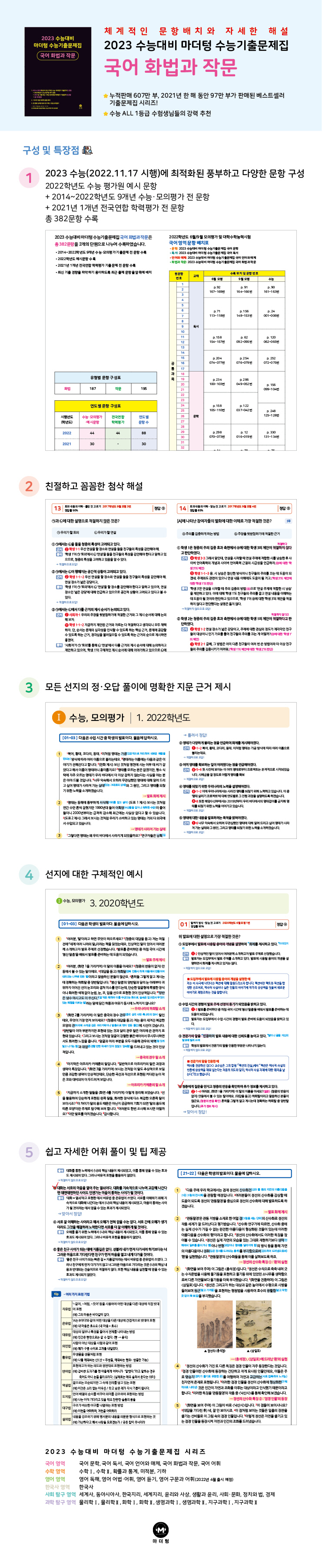 마더텅 수능기출문제집 고등 국어 화법과 작문(2022)(2023 대비) 도서 상세이미지