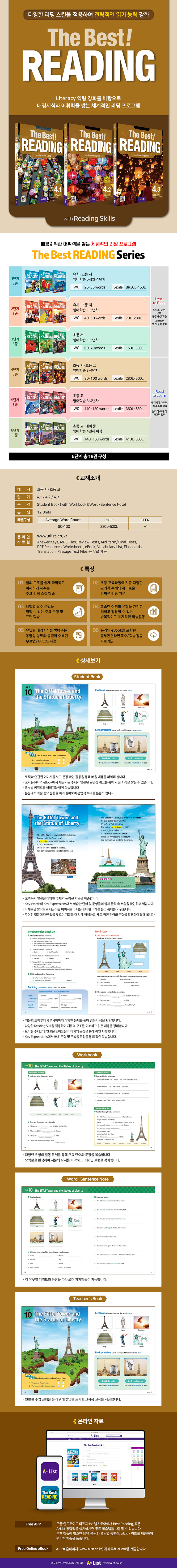 The Best Reading 4.1  (Student Book + Workbook + Word/Sentence Note) 도서 상세이미지