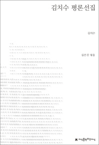 김치수 평론선집(지식을만드는지식 한국문학평론)