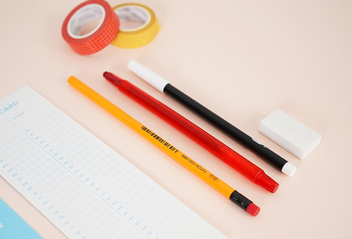 시험용 필기구 세트(연필+지우개+컴퓨터용사인펜+색연필)