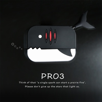 에어팟 프로 특이한 상어 실리콘 케이스_블랙 321/PRO