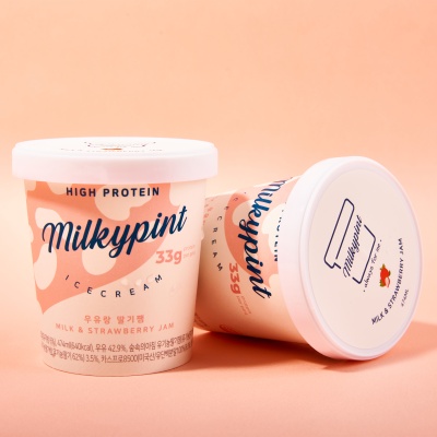 밀키파인트 우유랑 딸기쨈 474ml