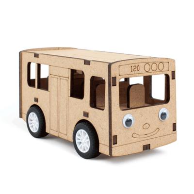 DIY 나무 모형 조립 키트 풀백 꼬마 버스 TM-559
