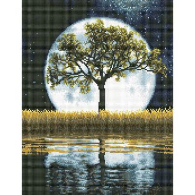 고요한 밤의 호수 (캔버스) 보석십자수 40x50