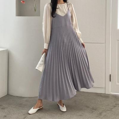 Spring Cami Pleated Long Dress