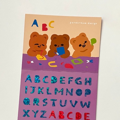 큐피드곰이 만든 알파벳 홀로그램 스티커