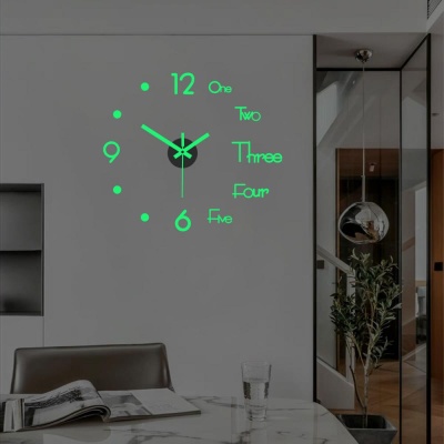 거실 침실 야광 스티커 벽시계 인테리어 시계