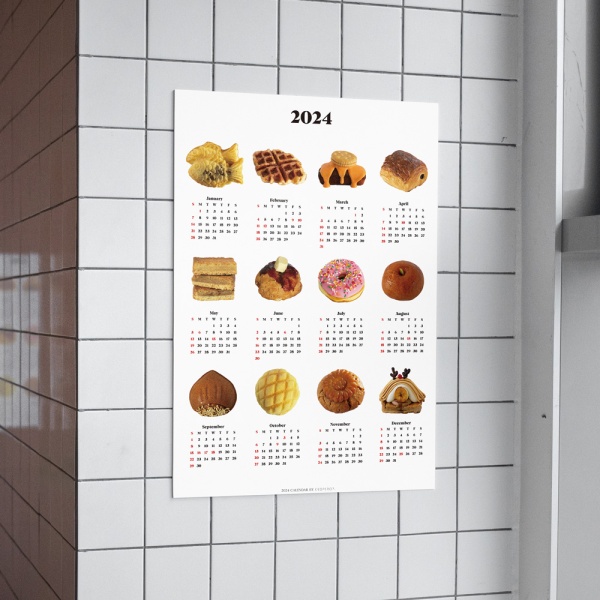 2024 Bread Calendar Poster, 빵달력 (A2,A3) HOTTRACKS