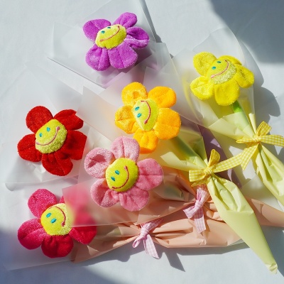 스마일꽃인형 꽃다발 한송이 6color 스마일인형