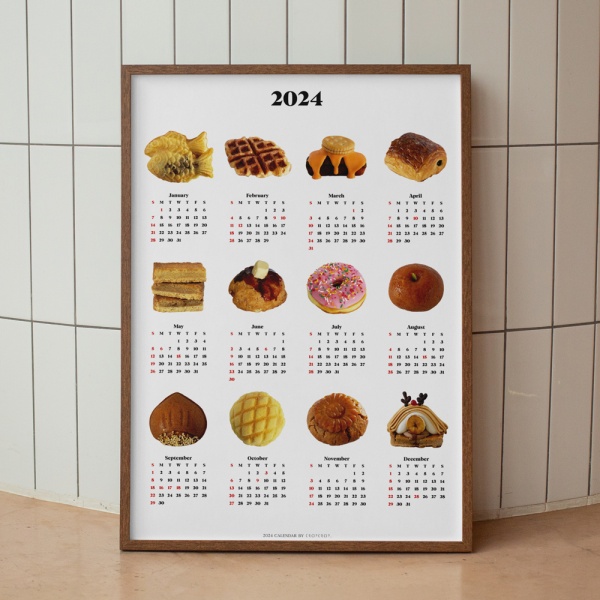 2024 Bread Calendar Poster, 빵달력 (A2,A3) HOTTRACKS