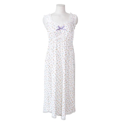 [쿠비카]쿨 골지 플로럴 프린팅 원피스 여성잠옷 W995
