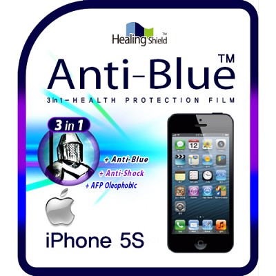 [힐링쉴드] 아이폰5S 3in1 블루라이트차단 충격흡수필름 2매+후면보호필름 1매(HS140317)