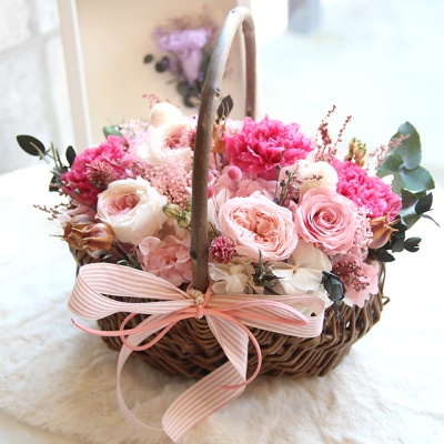 로즈 & 카네이션 핑크 꽃바구니