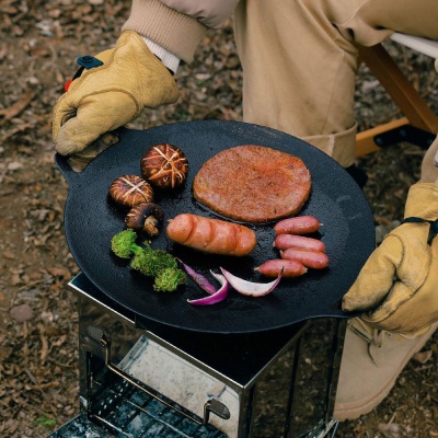 캠핑 솥뚜껑 불판 무쇠솥 고기 불판 그리들 팬+가방