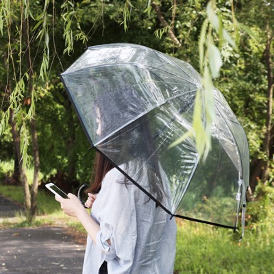 [A Rainy Day] RAIN DROP POE 비닐 우산-BLACK
