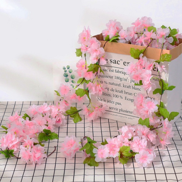 블룸 벚꽃 조화 넝쿨 2p세트 인테리어 벽 꽃 장식