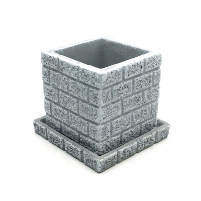 모던 시멘트 화분 미니 정사각 7x7x7cm (벽돌무늬)