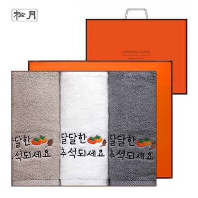 [송월타올] 달달한 추석 3매세트(쇼핑백)