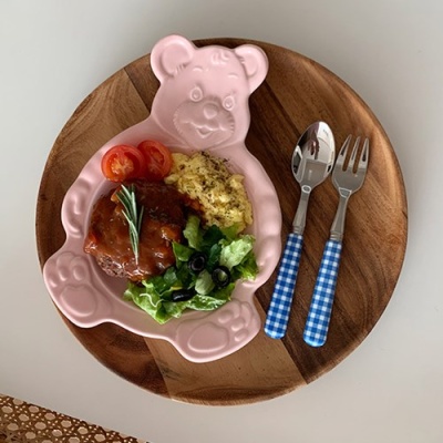 [5가지색상] 곰돌이그릇 - 접시