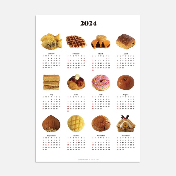 2024 Bread Calendar Poster, 빵달력 (A2,A3) HOTTRACKS