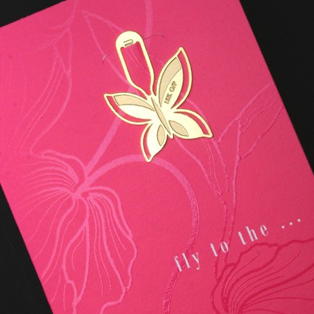 북마크 카드 (미니) - 핑크 나비