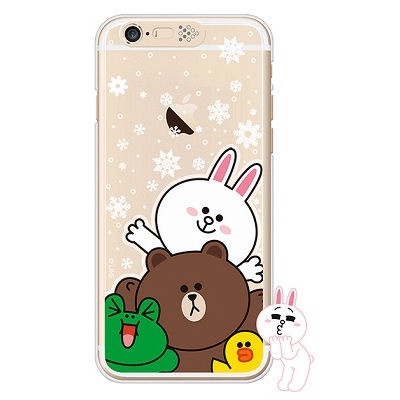 [SG DESIGN]iPhone6/ iPhone6 Plus 라인프렌즈 SNOW TOGETHER LIGHT UP Case-Gold(하드타입/라이팅)