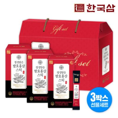 한국삼 정성담은 발효 홍삼스틱 10g x 30포 3박스