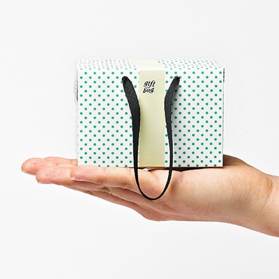 PLUSBOX GIFT BAG (Green Polka Dot-Mini) (쇼핑백/포장박스)