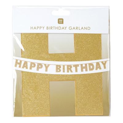 골드 글리터 생일축하 가랜드 Happy Birthday Garland