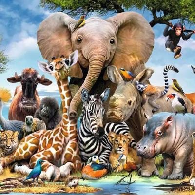 아프리카 동물들 (3D)(사각) 보석십자수 30x30