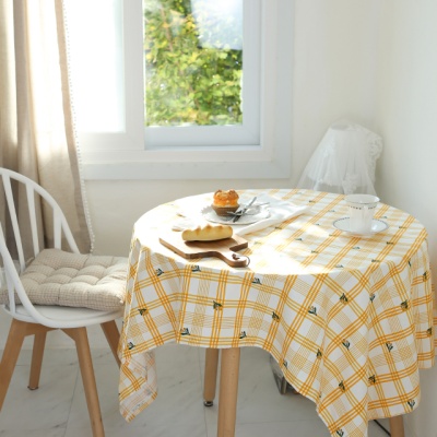 레트로 체크 망고튤립 면식탁보 테이블보 덮개