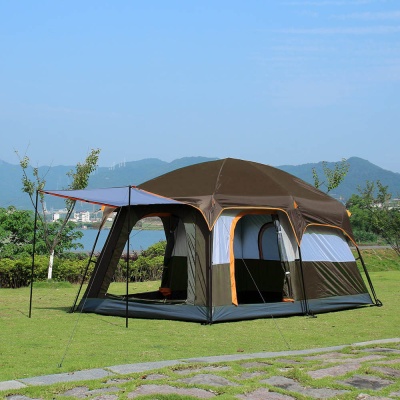 패밀리캠핑 거실형 텐트 캠핑 대형 리빙쉘 브라운