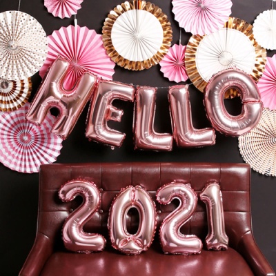 HELLO 신년 파티 장식세트 (로즈골드) (2022로 출고)