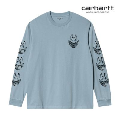 칼하트WIP L/S Grin T-Shirt (Frosted Blue / Black)