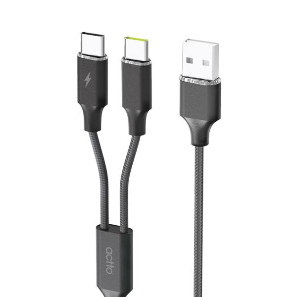 엑토 USB C타입 2in1 멀티 고속 충전 케이블 USB-45