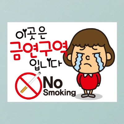 금연스티커-이곳은 금연구역입니다 NO SMOKING(칼라)