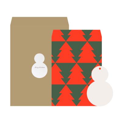 크리스마스 선물 봉투 미니 카드 엽서 3종 set