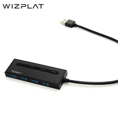 위즈플랫 4포트 USB3.1 Gen1 USB허브 WIZ-H43 (개별스위치 / 슬림디자인)