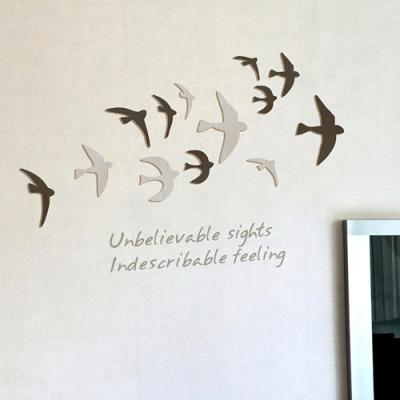 [우드스티커] 날아올라 (컬러완제품) - 입체우드 월데코  포인트 나무스카시 벽장식