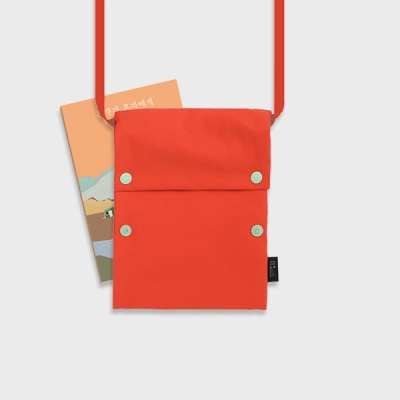 Two button book pouch cross_Flame orange