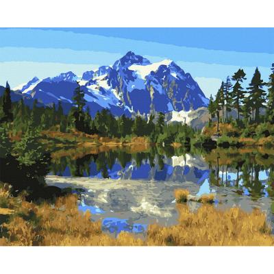 호수에 비친 설산 (캔버스) DIY그리기 40x50