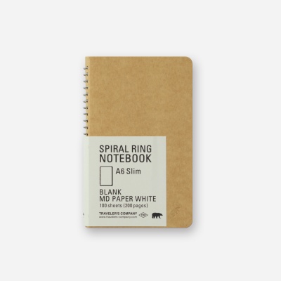 SPIRAL RING NOTEBOOK (A6 slim) MD White
