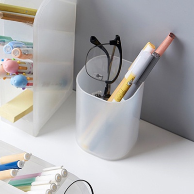 유어데일리 원형 반투명 펜꽂이 책상정리함 연필통