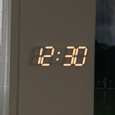 [무아스] 퓨어 화이트골드 39cm 슬림형 led벽시계(L)