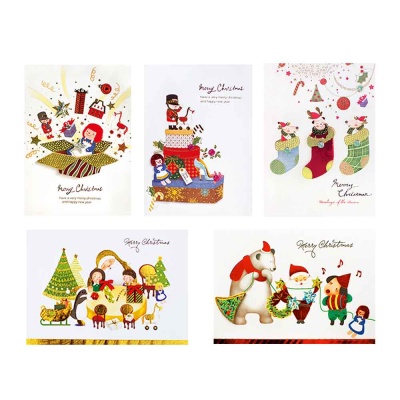 산타와 친구들 크리스마스 카드 FS1018-13456(5종)