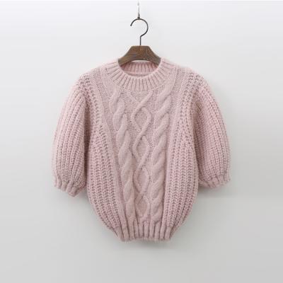 Alpaca Wool Twist Puff Sweater - 반팔