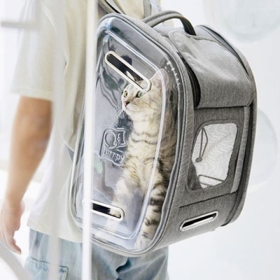 강아지 고양이 접이식 이동가방 백팩 펫가방 민트