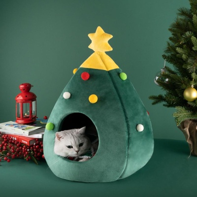 크리스마스 트리 강아지 고양이 반려동물 하우스